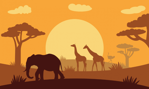 African Animals Silhouette