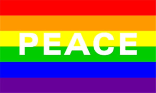 Rainbow With Text Peace