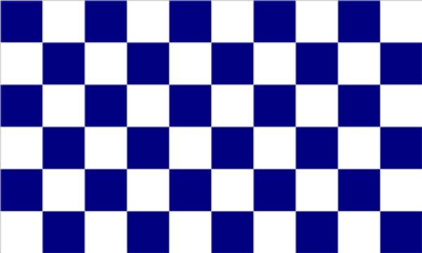 Chequered Blue White