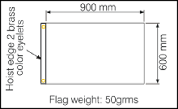 Dimensions for flags 900x600mm