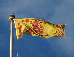 The Lion Rampant flag flies